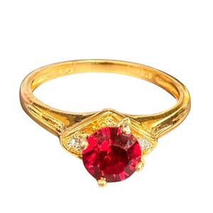 Swarovski Crystal Ring Gold Toned With Accents Size 10